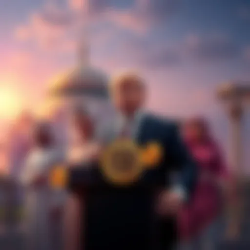 The Trump family announces the launch of their new cryptocurrency bank with support from the Abu Dhabi royal family, showcasing a blend of traditional banking and blockchain technology.