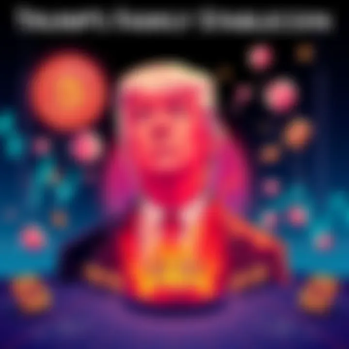 Illustration showing the connection between Trump’s family stablecoin and Tether’s private blockchain with symbols of finance and technology