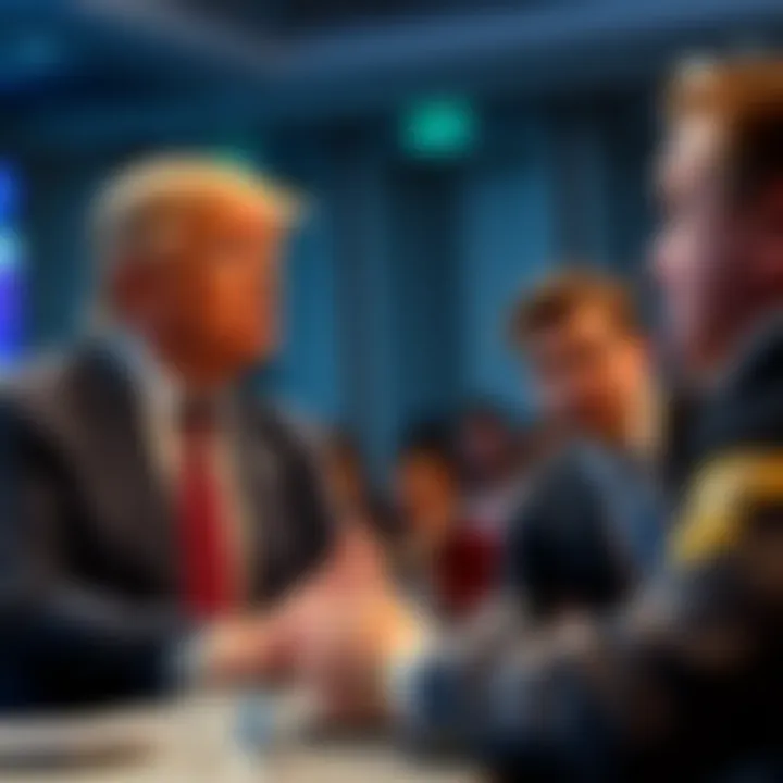 Donald Trump Jr. discussing the importance of cryptocurrency in finance at an event