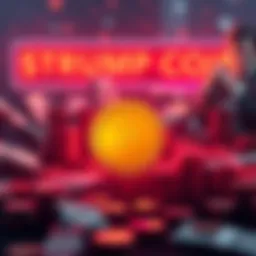 A graphic showing a downward trend in the value of the $TRUMP meme coin, with symbols of money and a worried investor in the background.