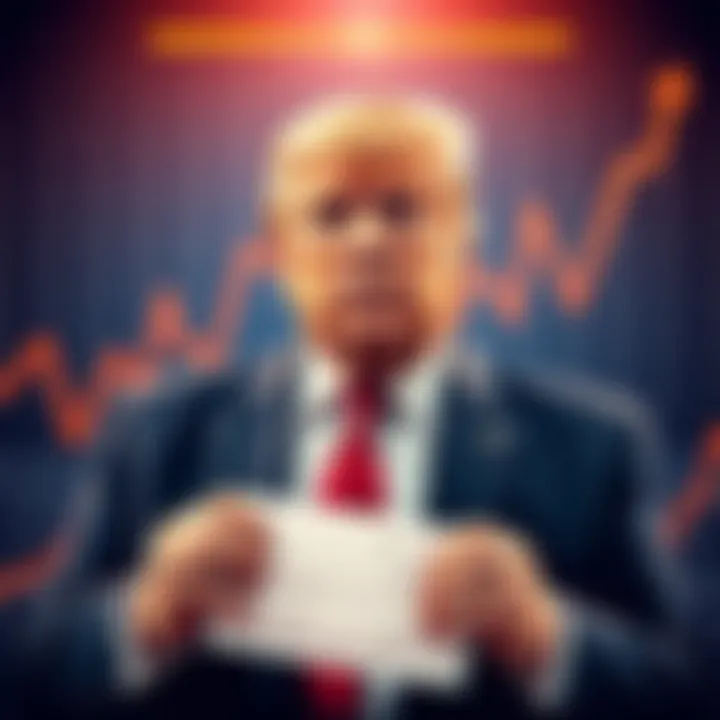 President Trump discusses $2000 tariff checks to boost the economy, with a graph showing rising crypto trends in the background