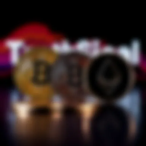 A graphic representation of Bitcoin and Ethereum logos with the Truth Social logo in the background, symbolizing the SEC's approval for cryptocurrency ETFs