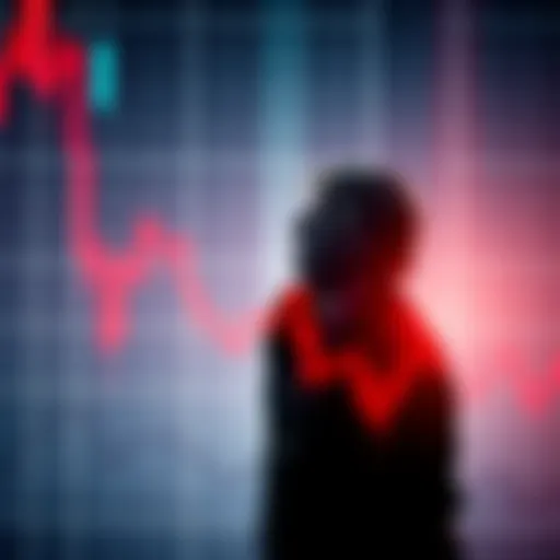 Trump's Influence on Crypto Market A graph showing the decline of cryptocurrency values with a silhouette of President Trump in the background.