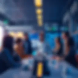 A group of people discussing Solana token creation, highlighting trust and transparency in a modern workspace.