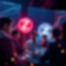A group of people discussing trust issues in cryptocurrency, with charts and Zcash logo in the background.