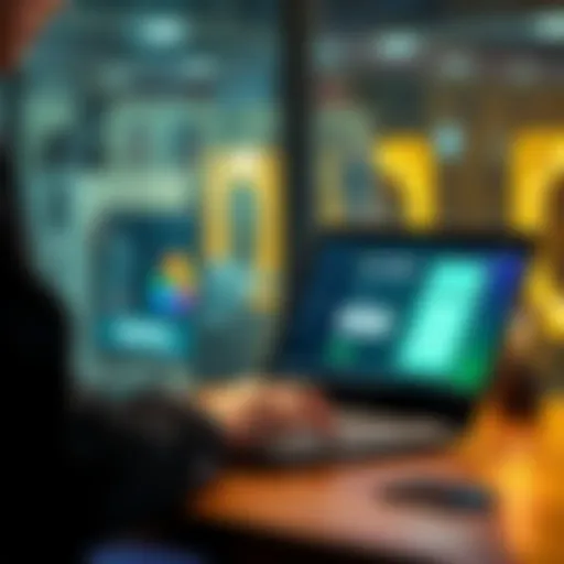 A person accessing Google Drive to recover Trust Wallet encryption password with a laptop