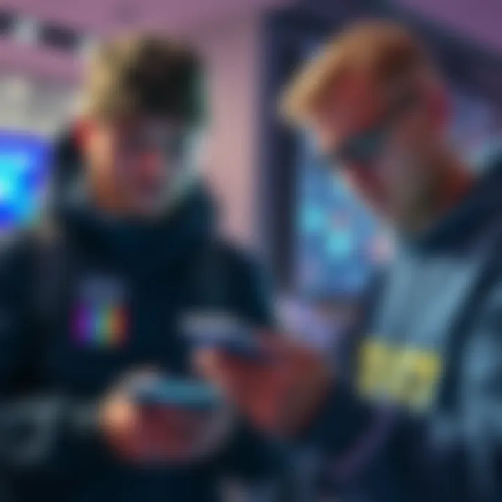 Two users examining a Trust Wallet on their devices, looking concerned after losing money due to a security breach.