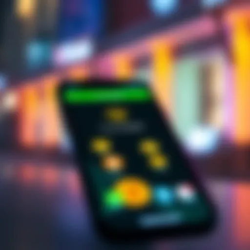 A smartphone displaying the Trust Wallet app with BTC symbols on the screen