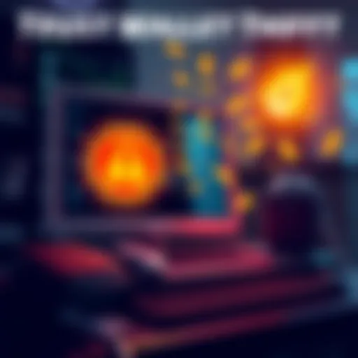 A visual representation showing a computer with a virus icon stealing funds from a Trust Wallet, with money disappearing into digital wallets.