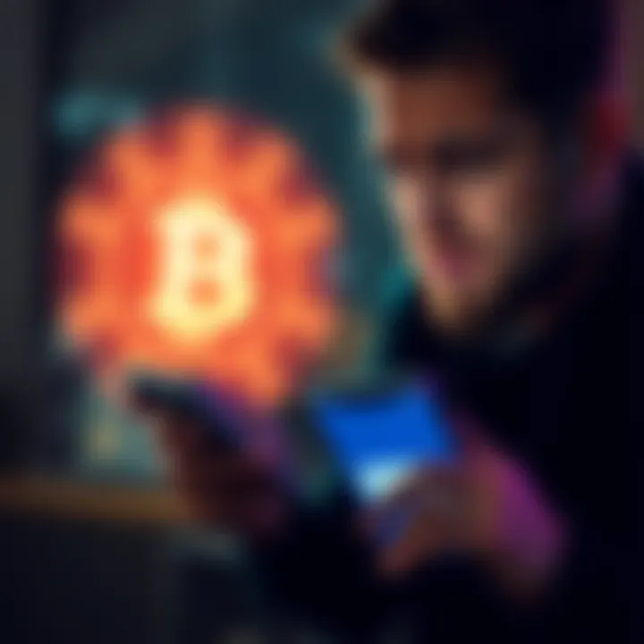 Trustwallet Bitcoin Transaction Issues A person frustrated while trying to send Bitcoin on Trustwallet, with a phone showing an error message.