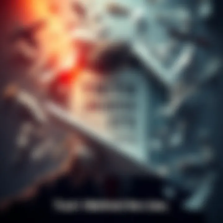 A person peeling back layers of a deceptive narrative to reveal the underlying truth, surrounded by torn papers and symbols of misinformation.