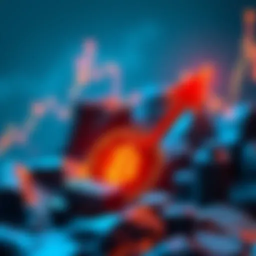 A graphic showing a rising chart arrow with a coin symbol representing Trx Coin, indicating a positive market trend.