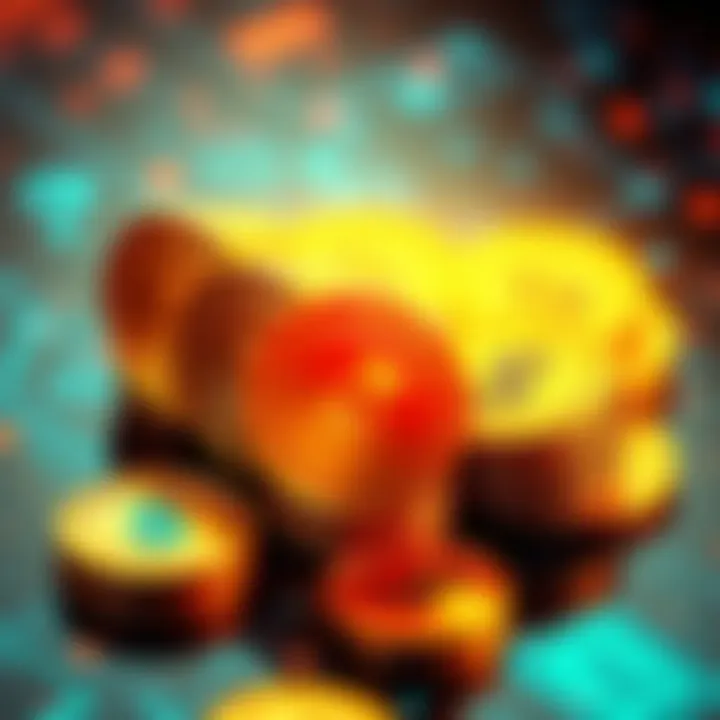 A graphical representation of TRX tokens with USDT symbols, illustrating the concept of stacking for monthly transfers, depicting a seamless transaction process without fees.