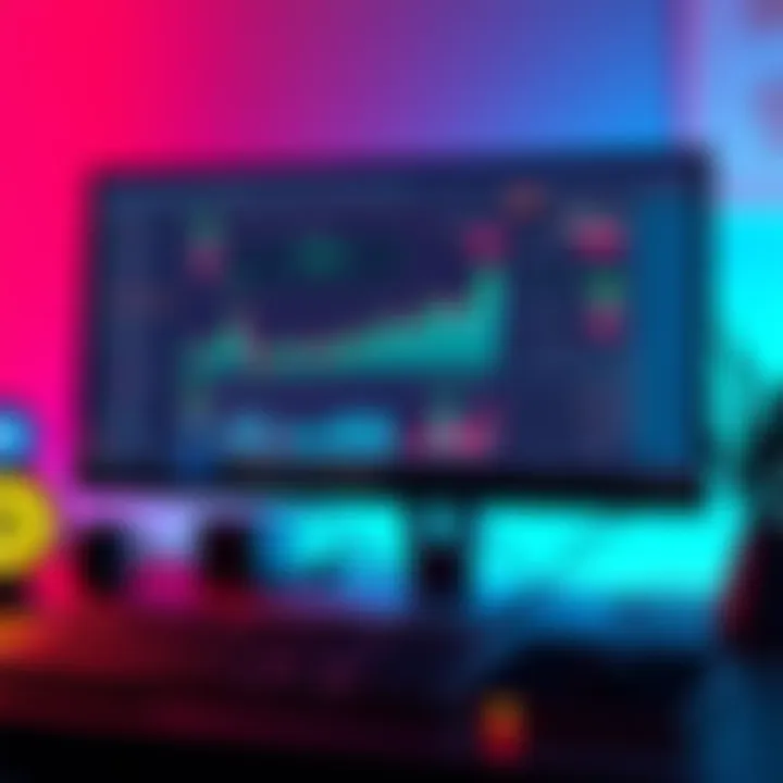 A computer screen displaying Turbo Tax software with cryptocurrency graphs and charts