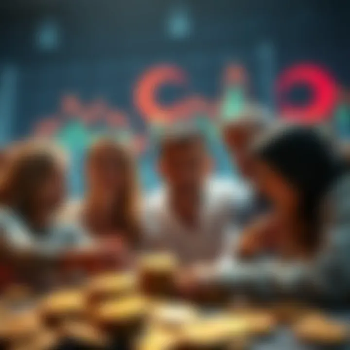 Turkey halts crypto tax plan A group of people discussing cryptocurrency with worried expressions, surrounded by digital coins and charts