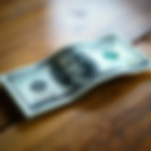 Close-up of a twenty-dollar bill on a wooden table, highlighting the importance of this amount in daily financial decisions.