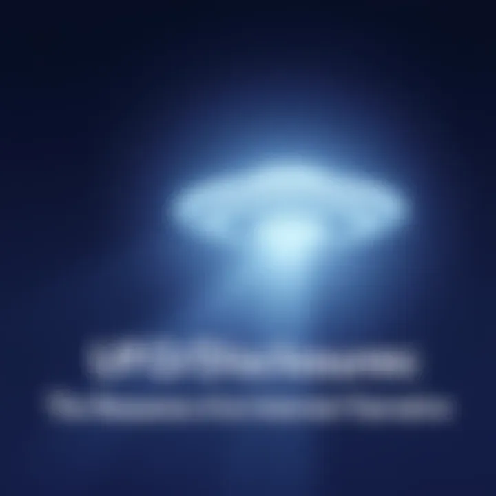 UFO in the night sky A bright UFO hovering in a dark sky with stars