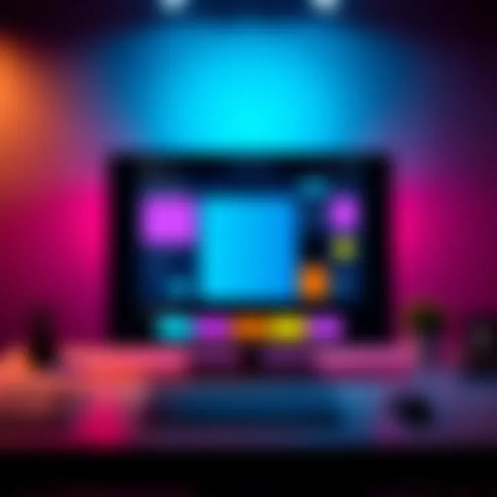 A screen showing improved color choices for a user interface with highlighted elements in a modern design.