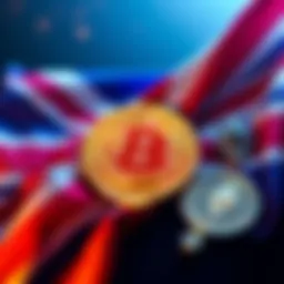 UK Cryptocurrency Recognition A graphic showing the UK flag alongside symbols of cryptocurrency like Bitcoin and Ethereum, highlighting the recognition of digital currency as property.