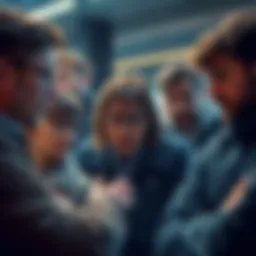 UK customers frustrated with frozen Blockchain.com accounts A group of UK customers looking worried while discussing Blockchain.com account access issues