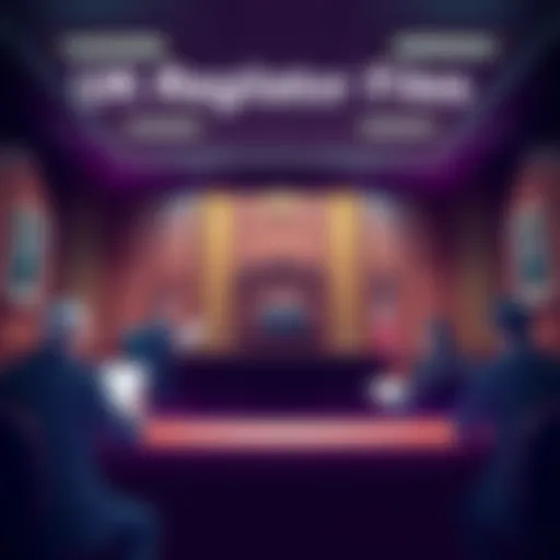 A courtroom scene with a judge and lawyers discussing a lawsuit against a crypto exchange called HTX.