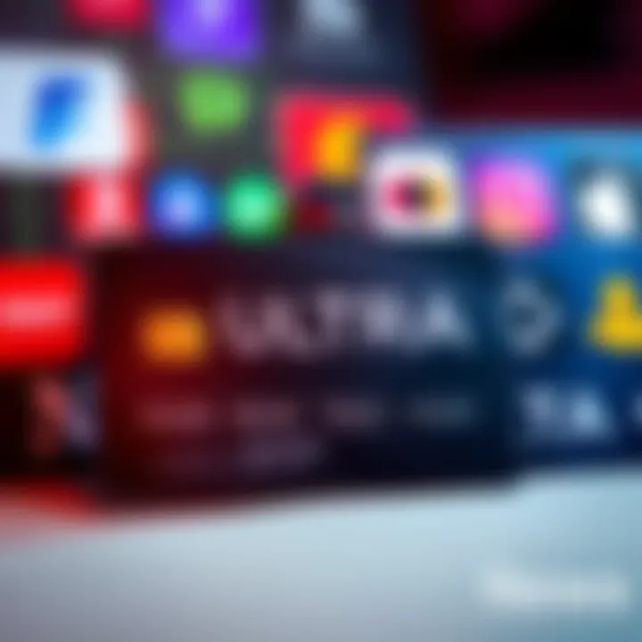 A close-up of the Ultra card alongside various subscription service icons, highlighting the benefits of earning points through transactions.