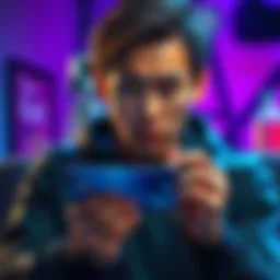 A concerned person checking their PlayStation account while holding a Revolut card, worried about unauthorized charges.