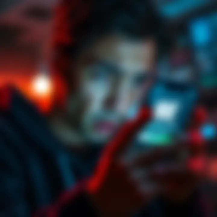 Unauthorized Charge Alert A frustrated person looking at their phone with a charge notification on the screen, concerned about account security.