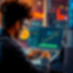 A person looking at a laptop screen displaying Bitcoin transactions and charts, questioning how Bitcoin works for payments and taxes.