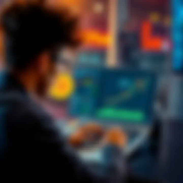 A person looking at a laptop screen displaying Bitcoin transactions and charts, questioning how Bitcoin works for payments and taxes.
