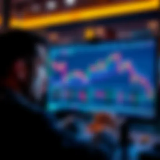 A worried person looking at financial charts with downward trends on a computer screen