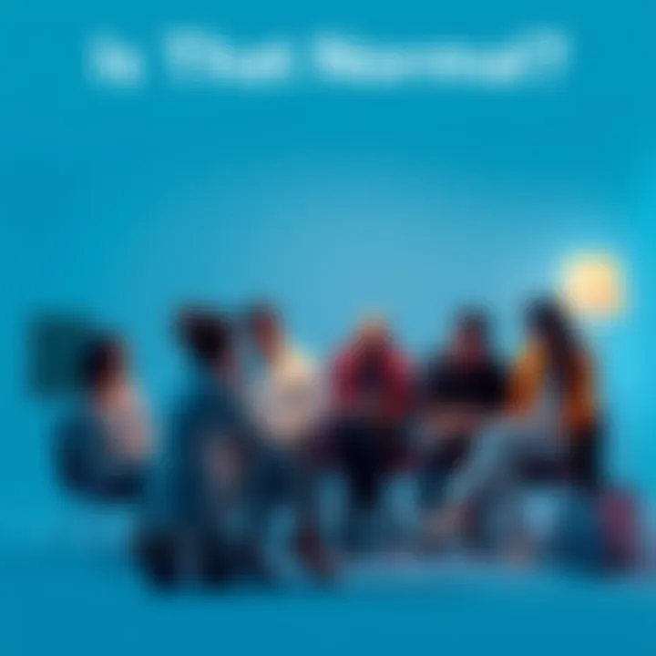 A group of people sitting together, discussing their everyday worries and sharing experiences in a supportive environment.