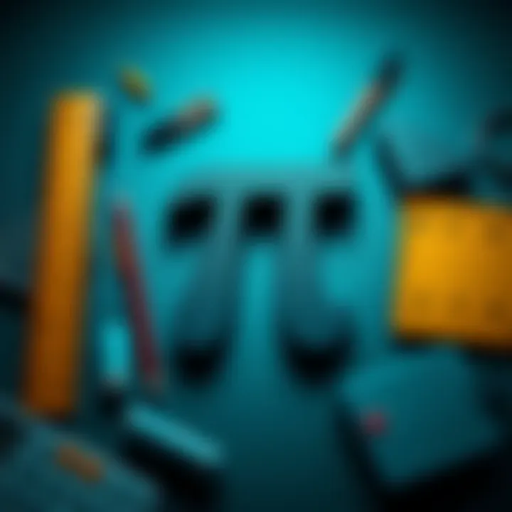 A visual representation of the mathematical symbol Pi surrounded by everyday objects that illustrate its practical uses, like a ruler and a calculator.