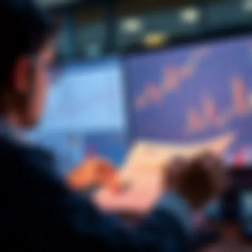 Understanding Tax Reports A person analyzing tax reports related to Solana's concentrated liquidity with charts and graphs in the background.