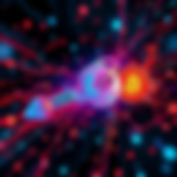 Unlocking Blockchain Mysteries A digital representation of a public key surrounded by abstract blockchain elements, inviting cryptography enthusiasts to solve the mystery.