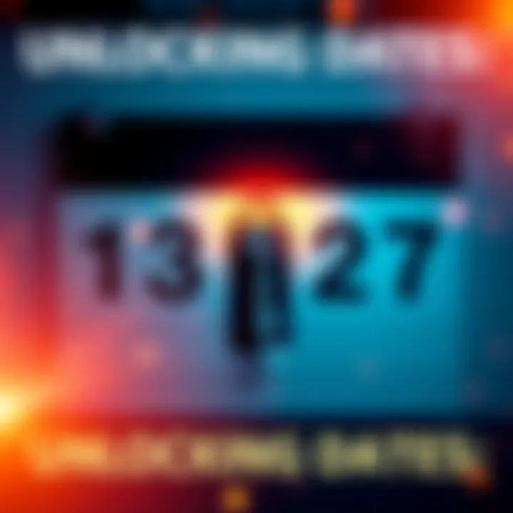 A calendar showing the dates 13th and 27th with a key symbol between them, highlighting a decision point.