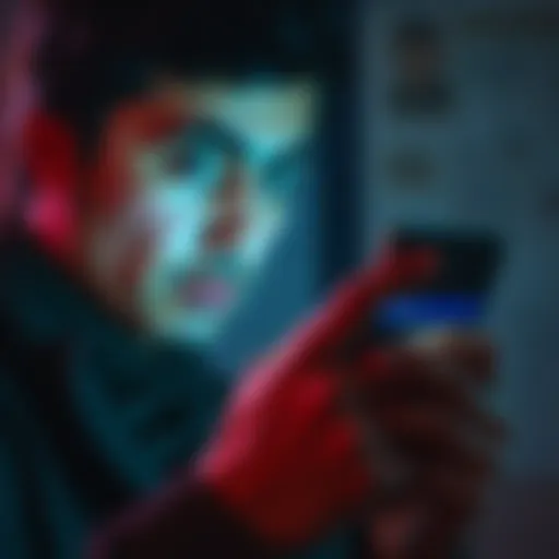 A person looking worried while checking their email on a smartphone, depicting concern over a verification email for a non-existent account.