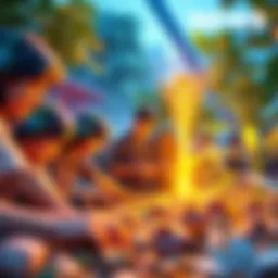 Group of players in Upland generating Seeds together in a vibrant virtual setting.