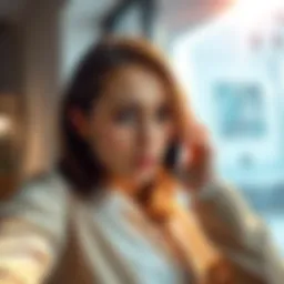 A person with a concerned expression making a phone call, seeking urgent help for an unresolved issue.