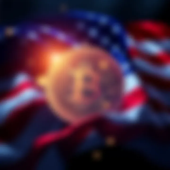 Illustration showing a Bitcoin symbol with a U.S. flag backdrop, highlighting potential market changes