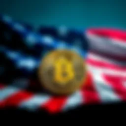 A graphic showing a Bitcoin symbol and the US flag, representing the US government's cryptocurrency policy shift