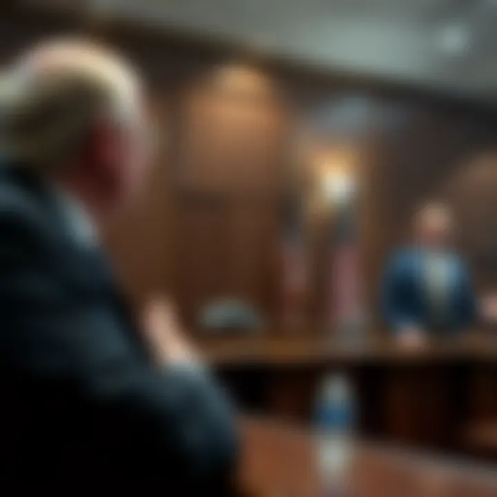 US Prosecutors Oppose Retrial A courtroom scene where US prosecutors present their case against Sam Bankman-Fried, emphasizing their stance on conviction without a retrial.