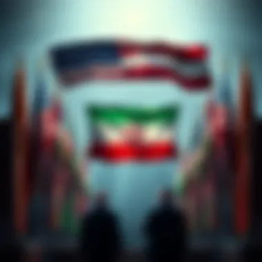 US Sanctions on Iran Announcement Official announcement graphic depicting US sanctions against Iran, showing flags and warning symbols