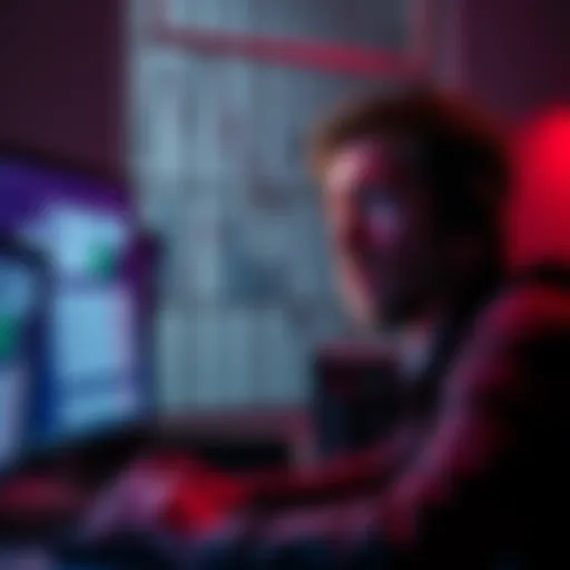 A worried person looking at a computer screen with financial statements, highlighting confusion over USD savings accounts