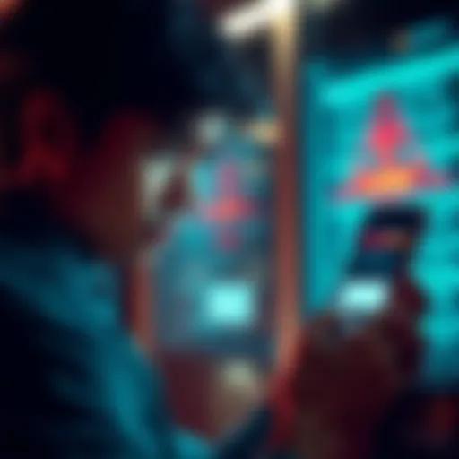 A person looking concerned while using the Ledger app on their phone with a red alert icon indicating transaction problems.