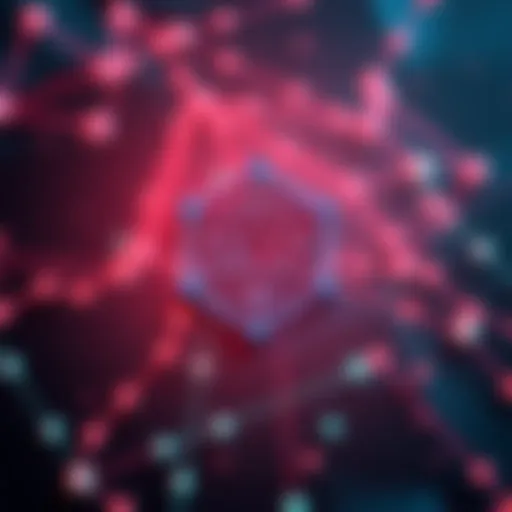 Graphic showing USDC logo with Cardano blockchain background