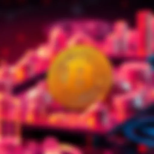 USDC Stablecoin Concept Visual representation of USDC stablecoin with financial symbols and Nexo logo