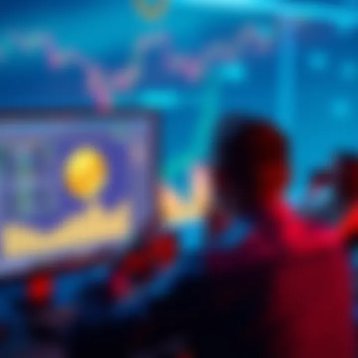 A person contemplating investment with USDC tokens on a computer showing Coinbase interface