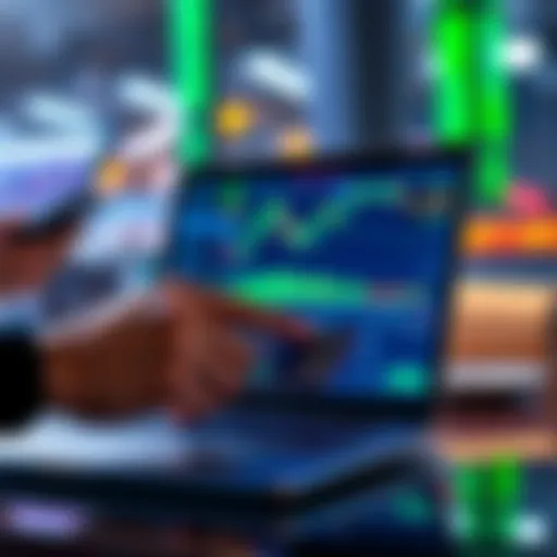 A trader using a digital wallet to send USDC to a Hyperliquid trading platform on a laptop.
