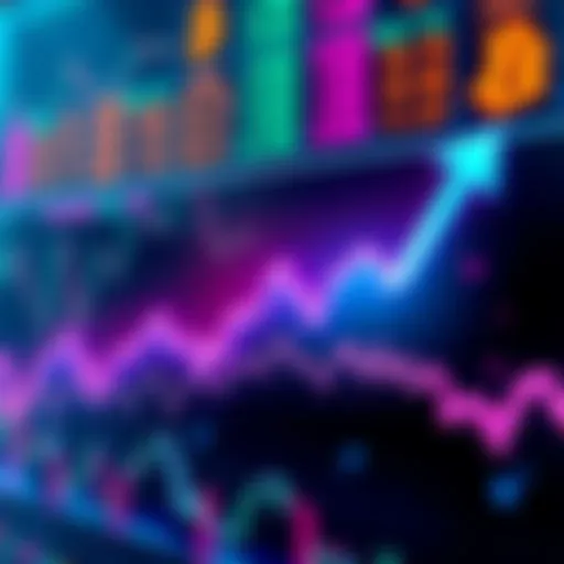 A graph showing the stable demand for USDT overlaid on fluctuating Bitcoin prices, with arrows indicating trends, and dollar signs symbolizing money flow.